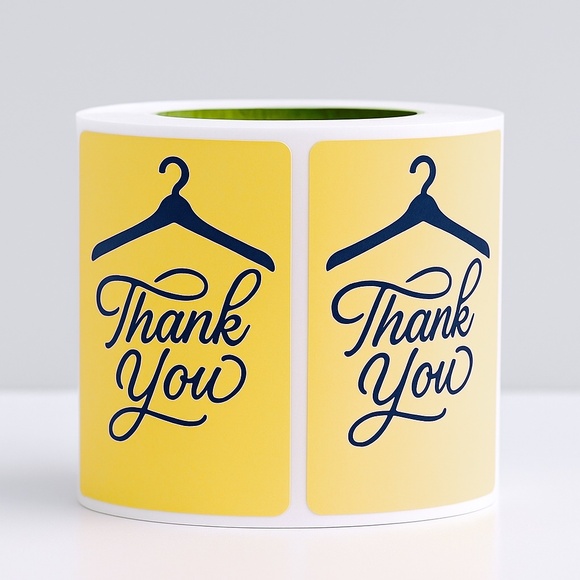 Thank You Stickers 100 pcs – Clothing Hanger Design – Small Business Packaging - Picture 6 of 6